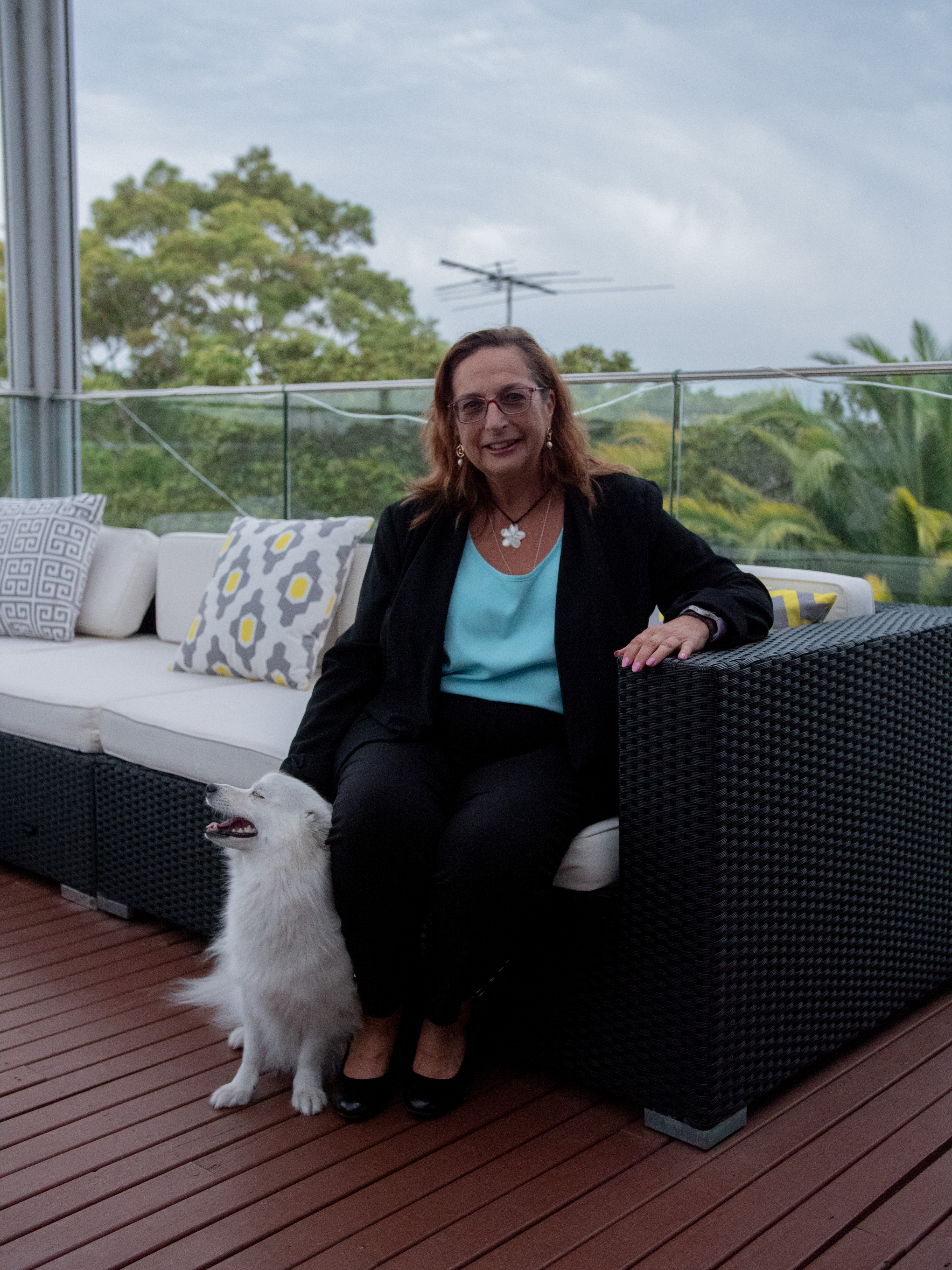 Kathy De Luca with Lychee